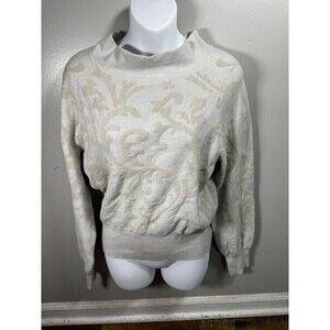 Anthropologie High Neck Pullover Barton Sweatshirt Womens XSMALL Ivory